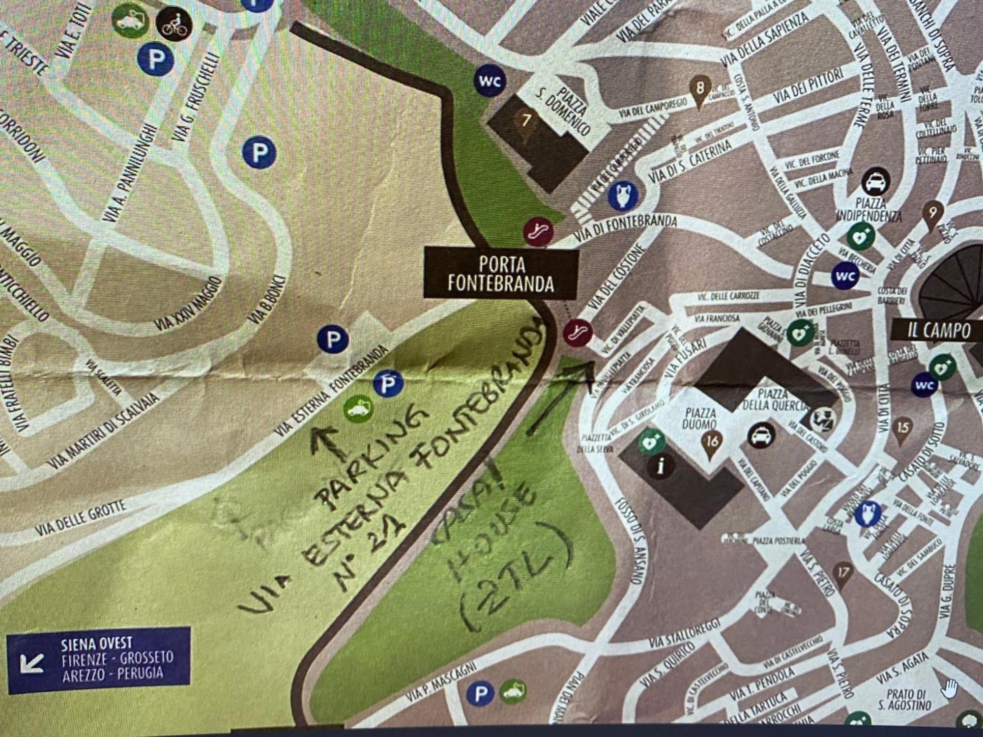 Loft Vicolo Di Vallepiatta 2 Min Piazza Del Campo Con Parcheggio Siena Eksteriør bilde